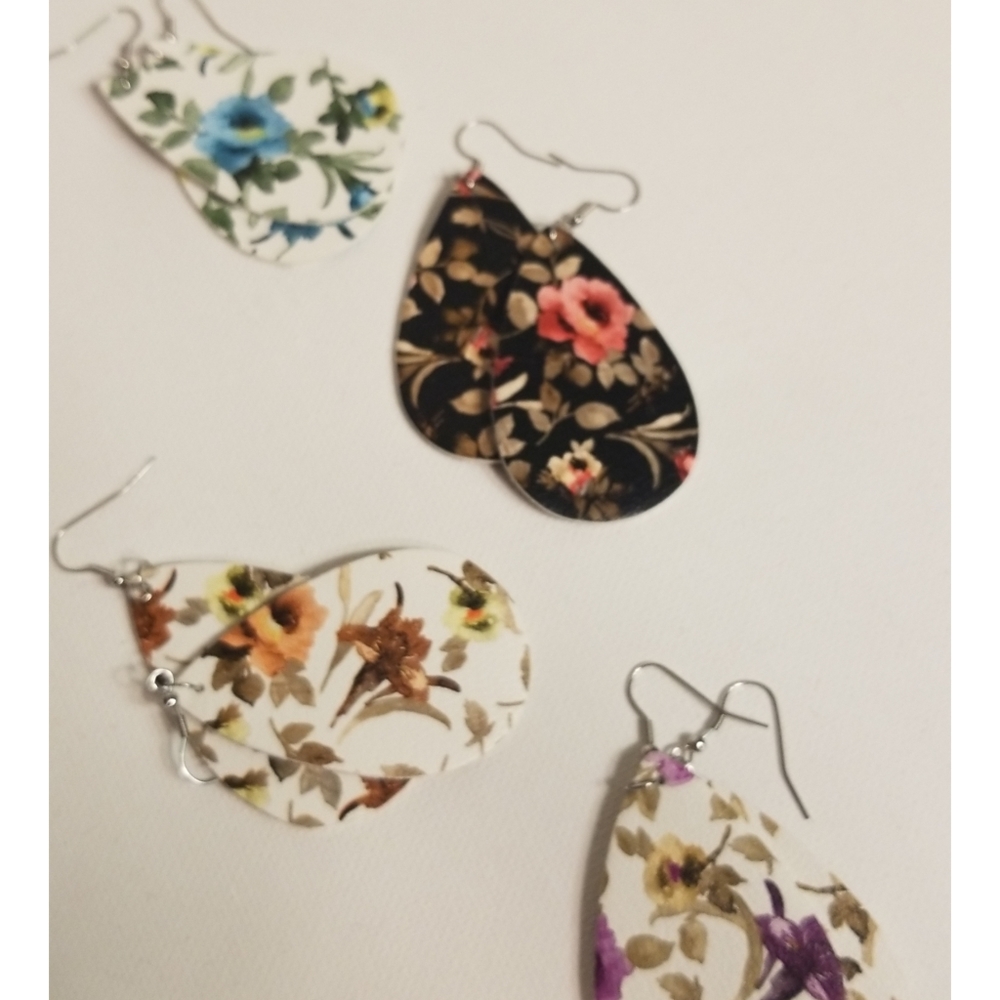 Set of faux leather earrings | 4 Pairs - Picture 3 of 6
